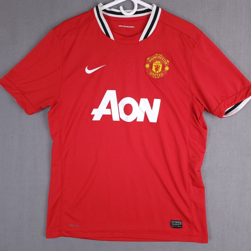 Nike‎ Manchester United Jersey Aon Sponsor Polyester Red Men Large L - Picture 2 of 14